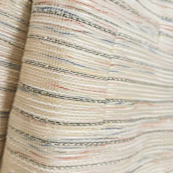 J.Crew Suiting Classy Short Jacket Sz 4 BEIGE Metallic Tweed Zip Pockets Luxury - Picture 5 of 16